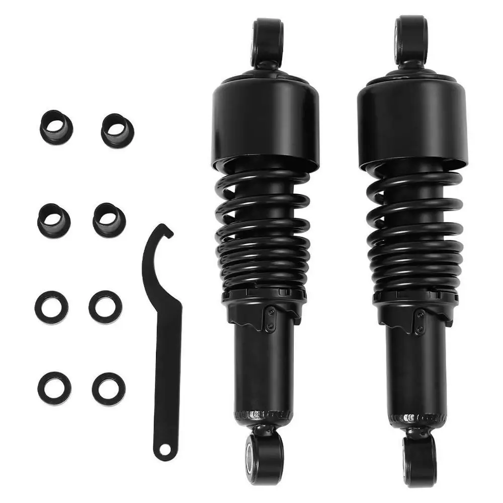 Motorcycle 10.5'' Pair Black Rear Shocks For Harley Sportster XL883 Iron XL1200 Custom Forty Eight