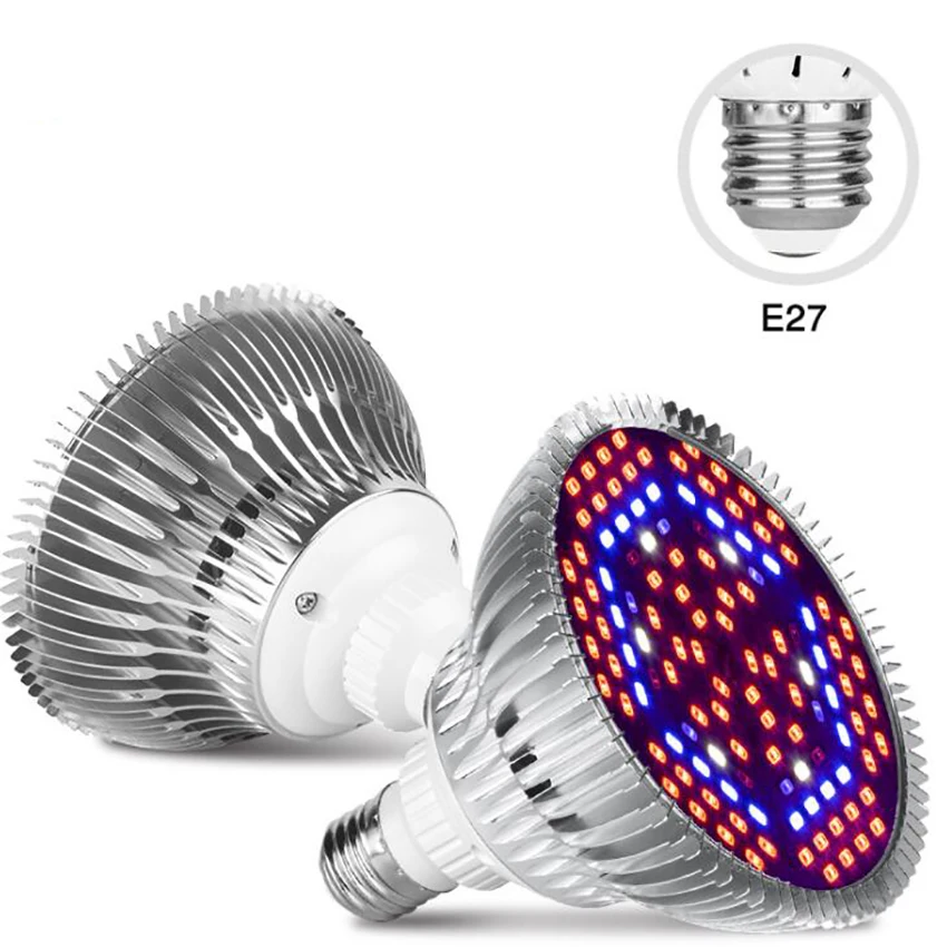 LED Plant Growth Light Bulb, Full Spectrum Plant Light, Succulent Fill Light, Indoor Plants, Vegetables, Flowers, 30W, 50W, 80W