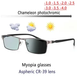 Photochromism Finished Nearsight Myopia glasses Eyeglasses Frames Degree Lens Diopters glasses -1 -1.5 -2 -2.5 -3 -3.5 -4