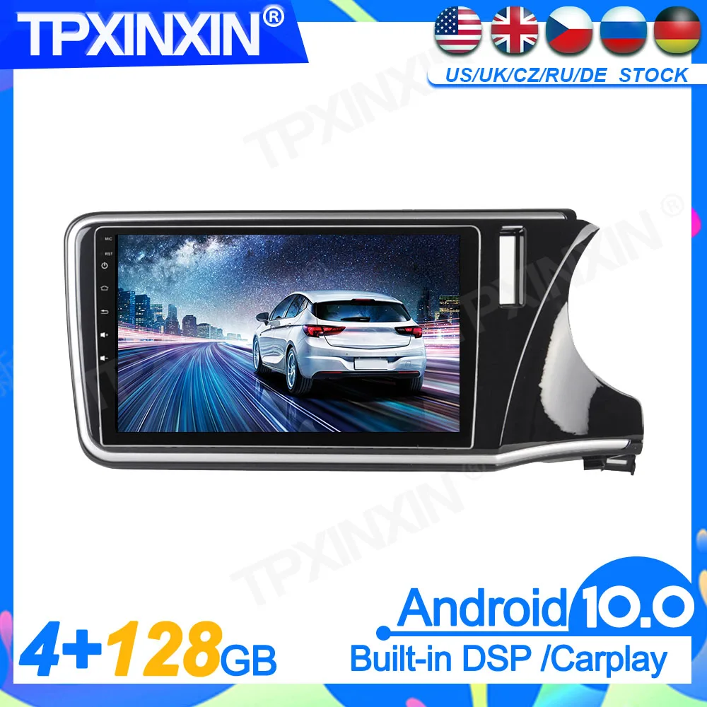 128GB Android10 Screen Car Multimedia Player For Honda City 2014-2019 Car Audio Radio Stereo GPS Navi Head Unit Car Accessories