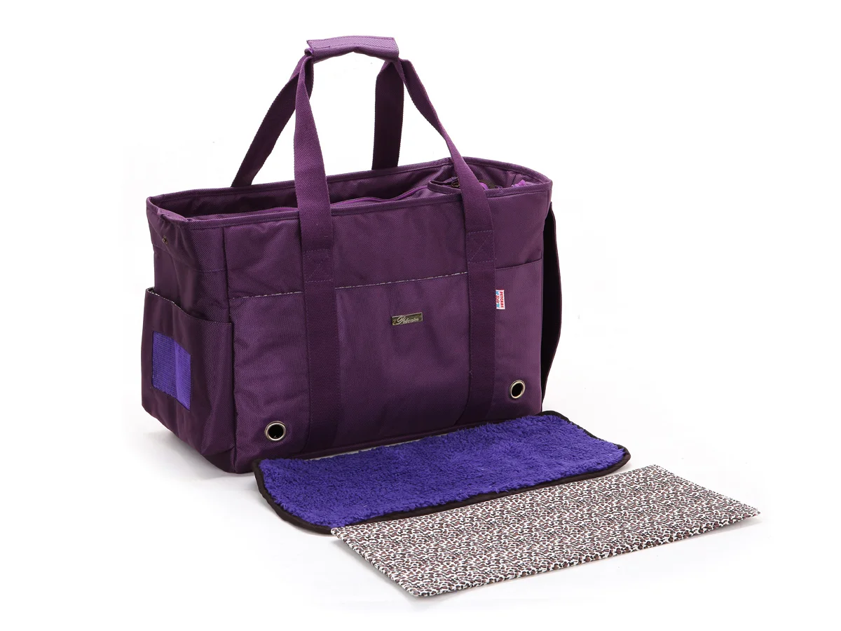 Double Stranded Pet Carrier Bag, Purple Nylon, Fashion, Small Puppy Dogs Bag