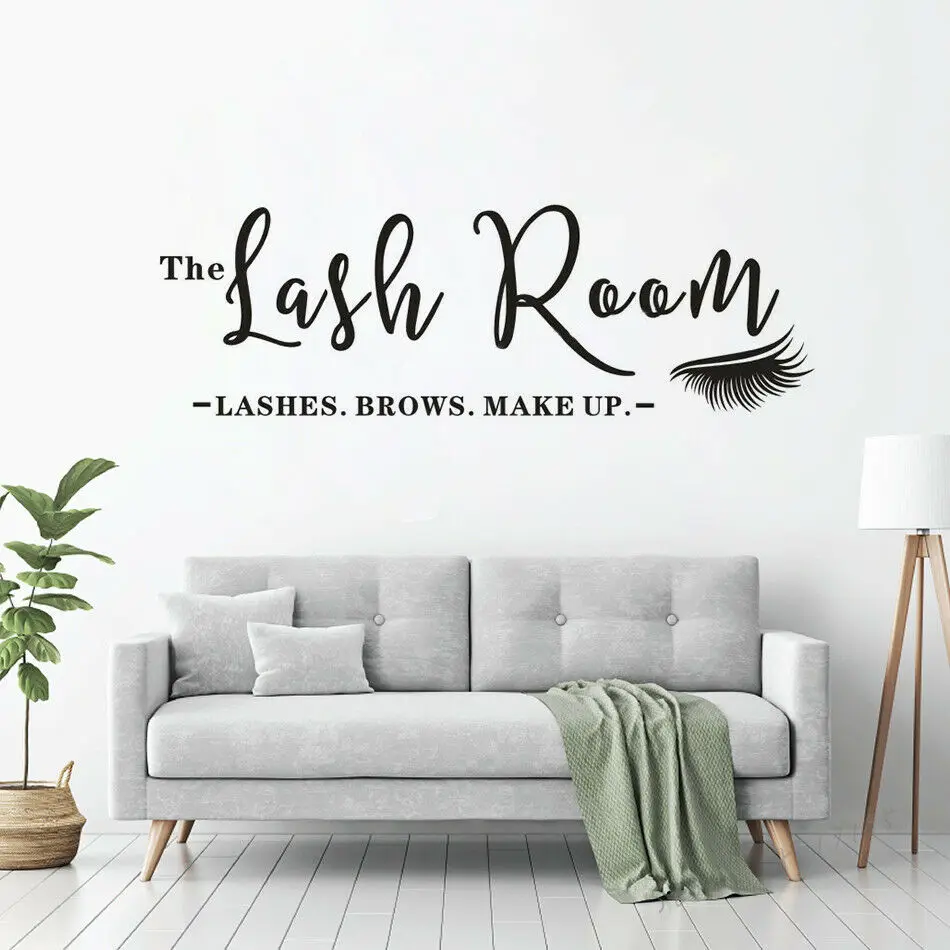 Lash Room Eyelashes viny Wall Stickers beauty Salon Lashes Brows Makeup art Wall Decals removable Room Decoration poster Z471