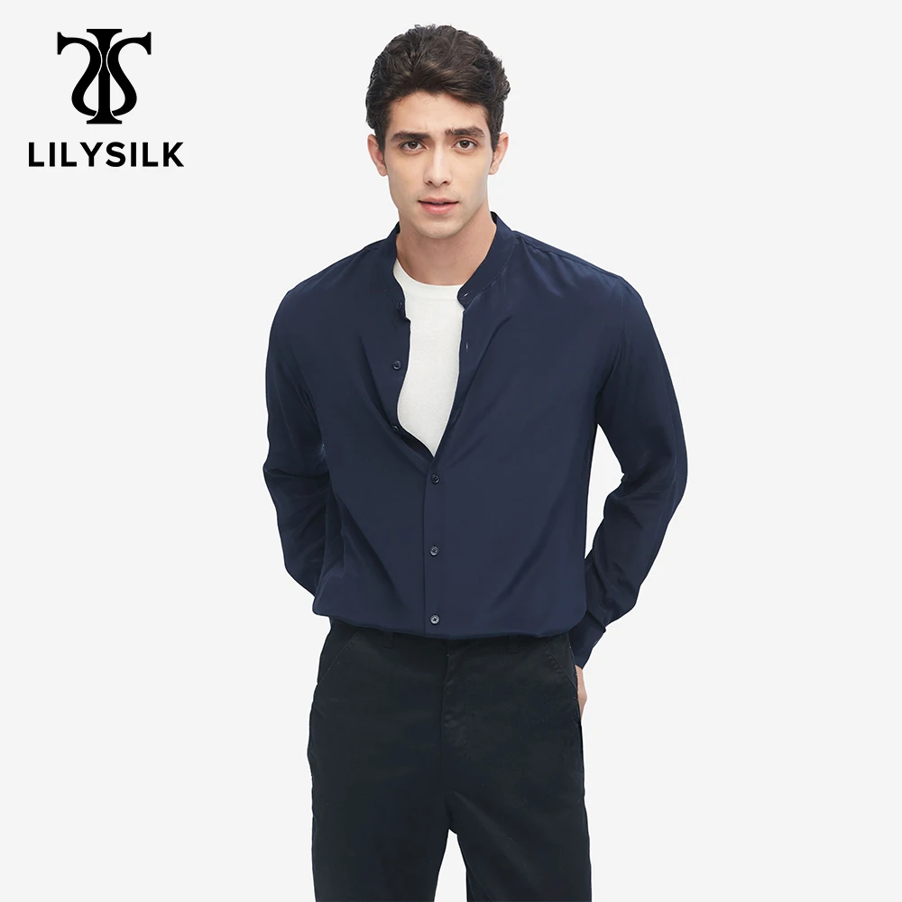 LILYSILK Silk Basic Mens Shirt Business Formal New Free Shipping