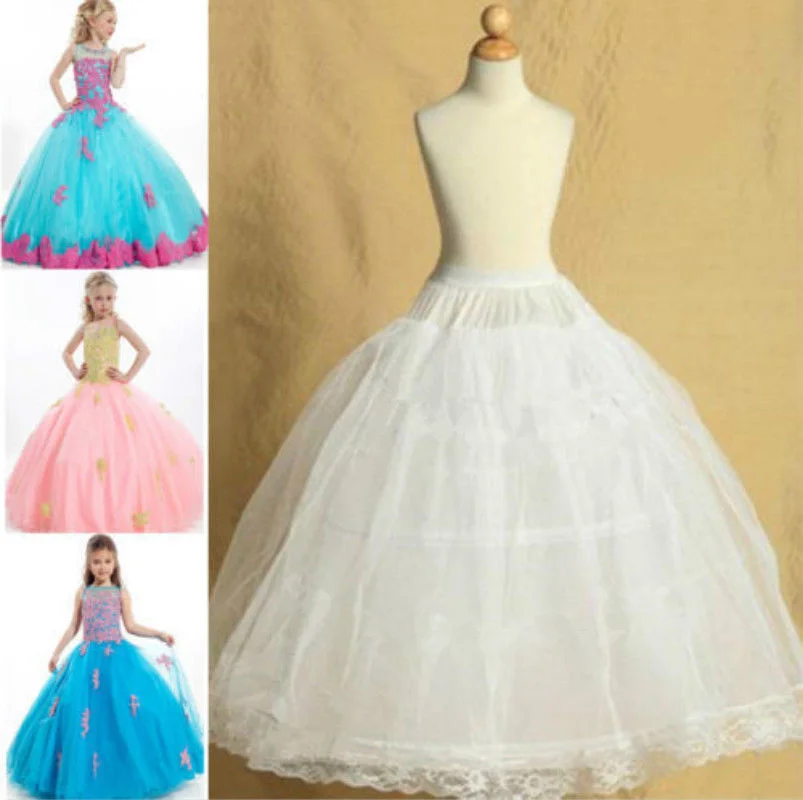 2 Hoop Lolita Pannello Esterno Per Pettiskirt Bambini Da Sposa Ragazze di Fiore Sottoveste Sottogonna Sottovesti Principessa Per Il Bambino 2-14 Anni abiti