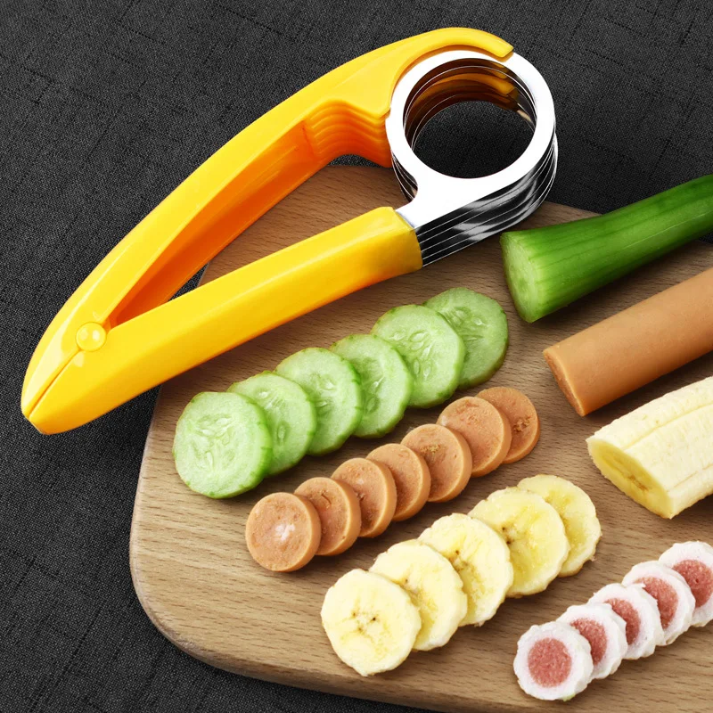 

Banana Cutter Banana Slicer Fruit Vegetable Sausage Cucumber Slicer Salad Sundaes Tools Fruit Chopper Kitchen Accessories