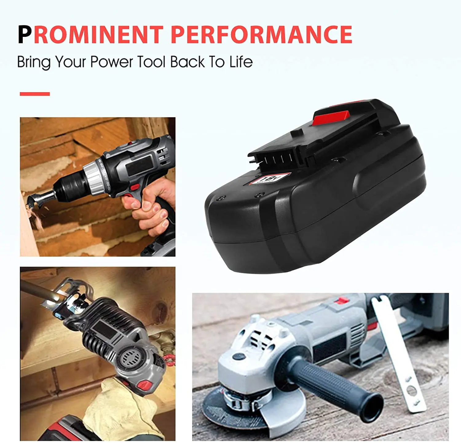 CulHye Ni-MH 3600MAh เปลี่ยนแบตเตอรี่ใช้งานร่วมกับ Porter Cable 18V PC18B PCC489N PCXMVC Cordless