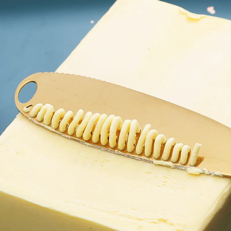 Cuchillo de mantequilla de acero inoxidable 430, herramienta perforada para mantequilla de queso, pan, mermelada, herramienta para hornear mantequilla