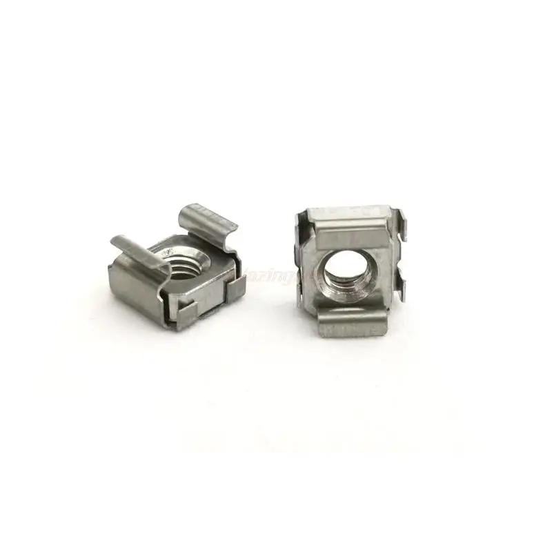 1/2/5/10pcs M4 M5 M6 M8 M10 M12 A2-70 304 Stainless Steel Square Clip Floating Cage Nut for Server Cabinet Shelf Rack Mount