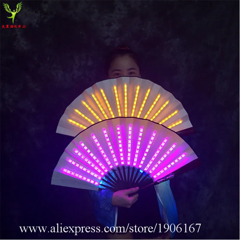 Ventilateur Pliant à LED Coloré, Accessoires de Spectacle de Scène, Festival de Musique, ix, Événement, 16 Pièces