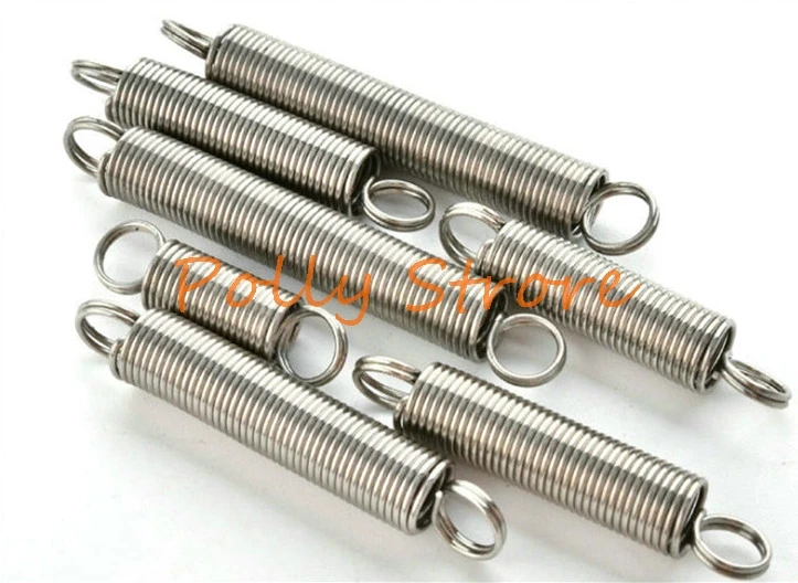 10Pcs 304 filo per molla di trazione in acciaio inossidabile Dia0.3 Dia3 esterno lunghezza 10-50mm
