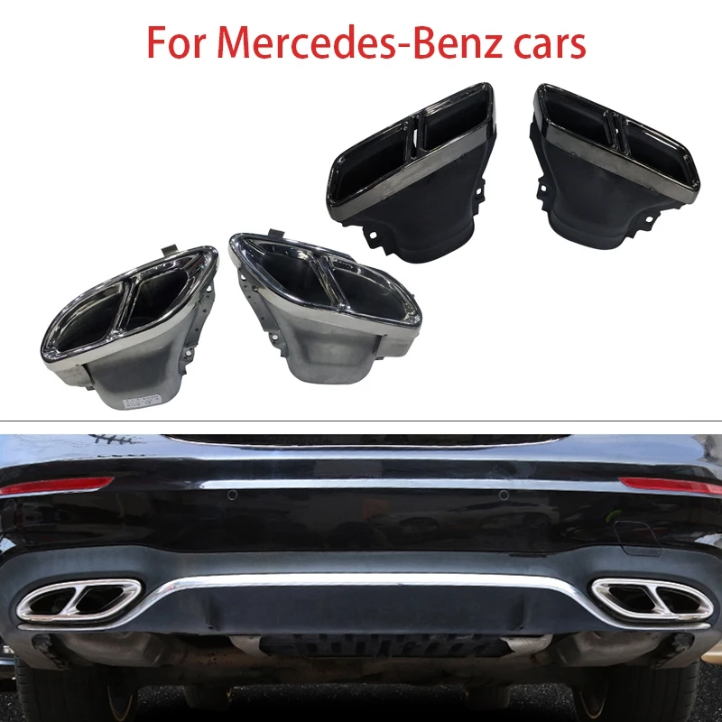 1 Pair Car Exhaust Systems For Mercedes Benz W212 W222 W213 E200 E300 E63 AMG 14-19 Car Tuning Muffler Pipe Tip Tail Throat