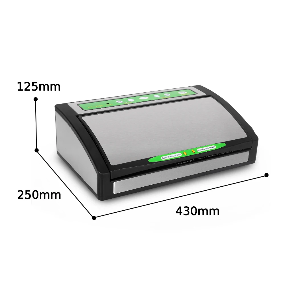 ITOP Vacuum Packaging Machine Electric Household Vacuum Food Sealer with 1 Roll Packing Bag 110V-220V