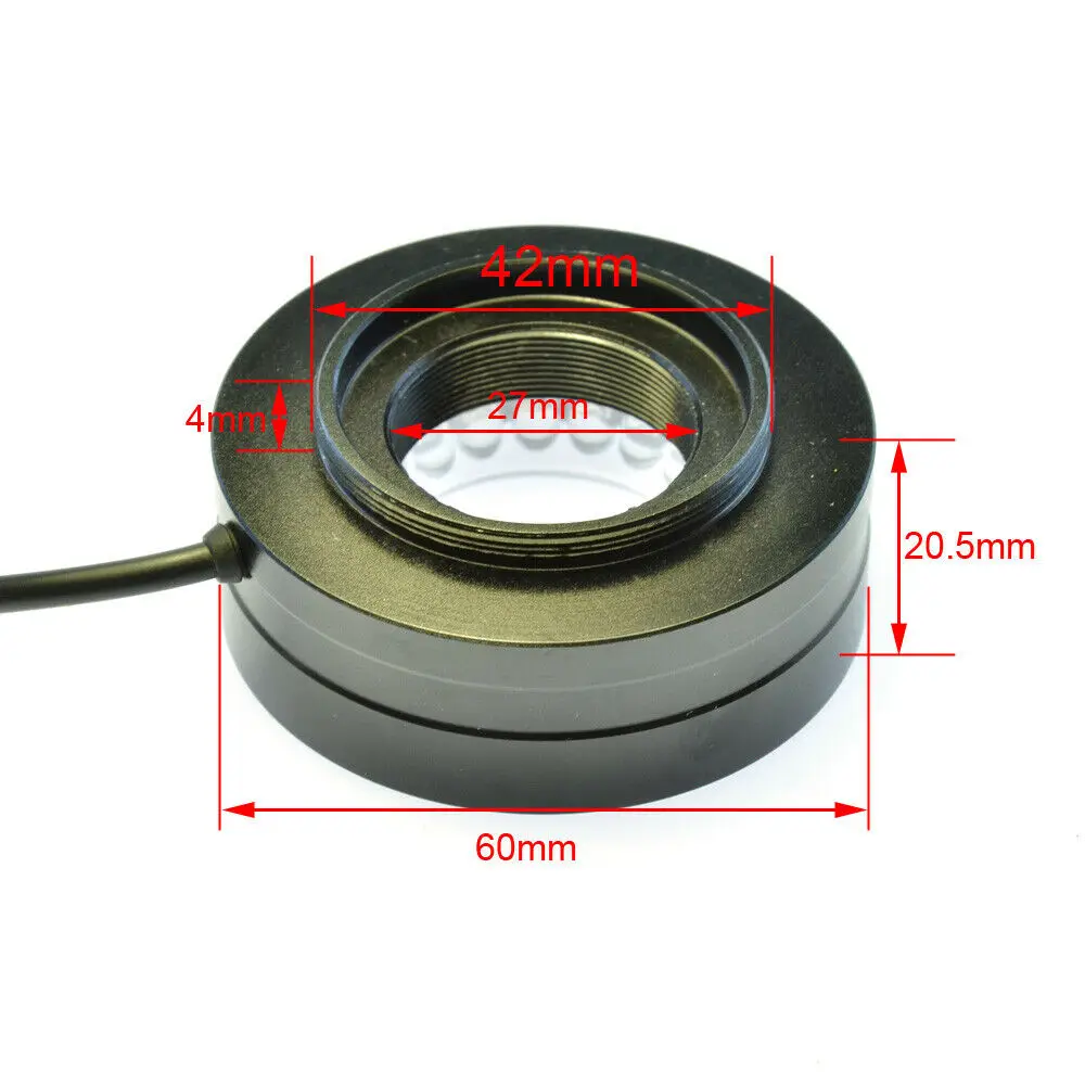 6 colori microscopio anello anello in metallo anello regolabile LED anello illuminatore lampada 40 pezzi luce LED 28mm diametro interno.