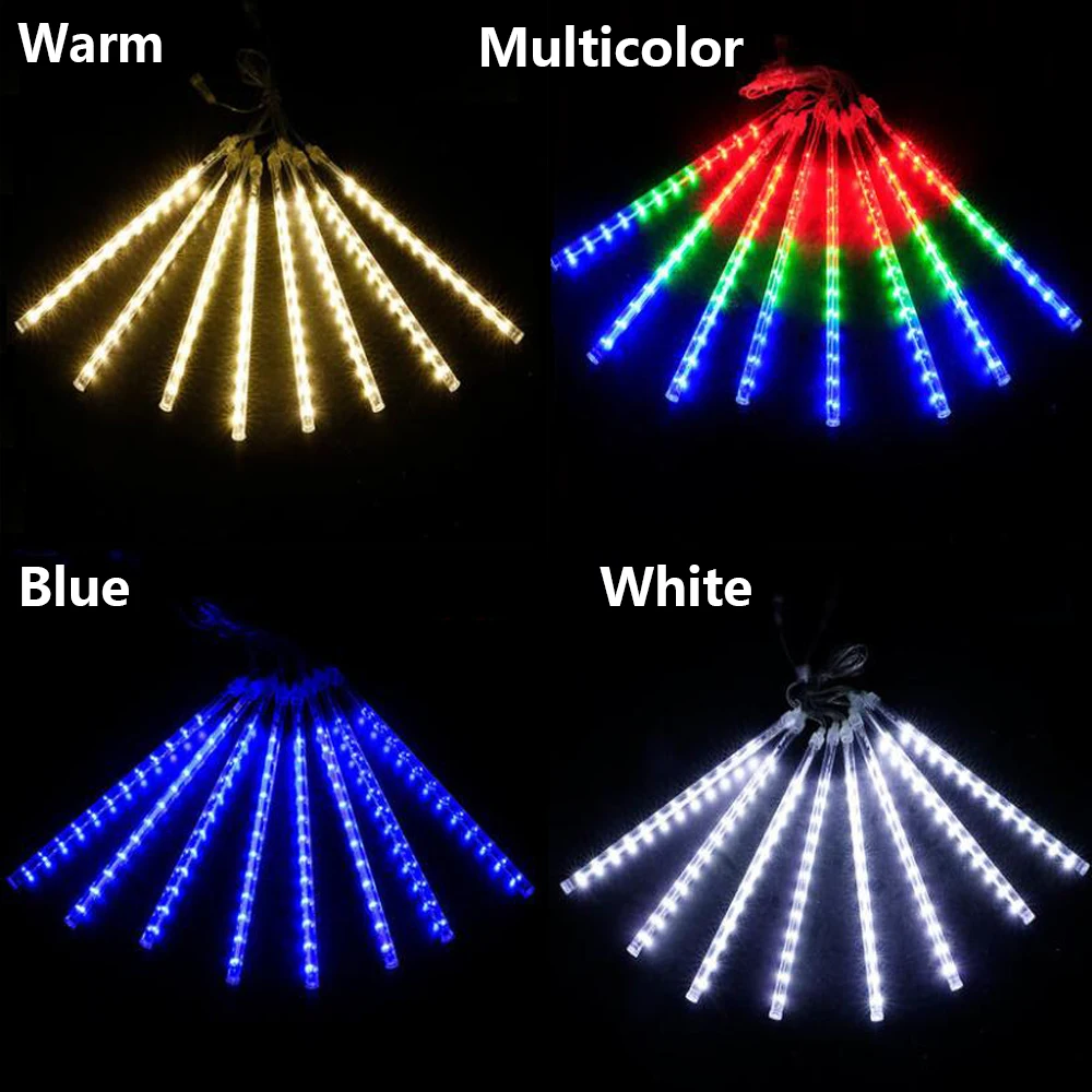 Imagem -04 - Chuva de Meteoros Impermeável ao ar Livre Tubos Led Luzes da Corda do Feriado para o Natal Festa de Árvore de Casamento Decoração 30 50cm 220v