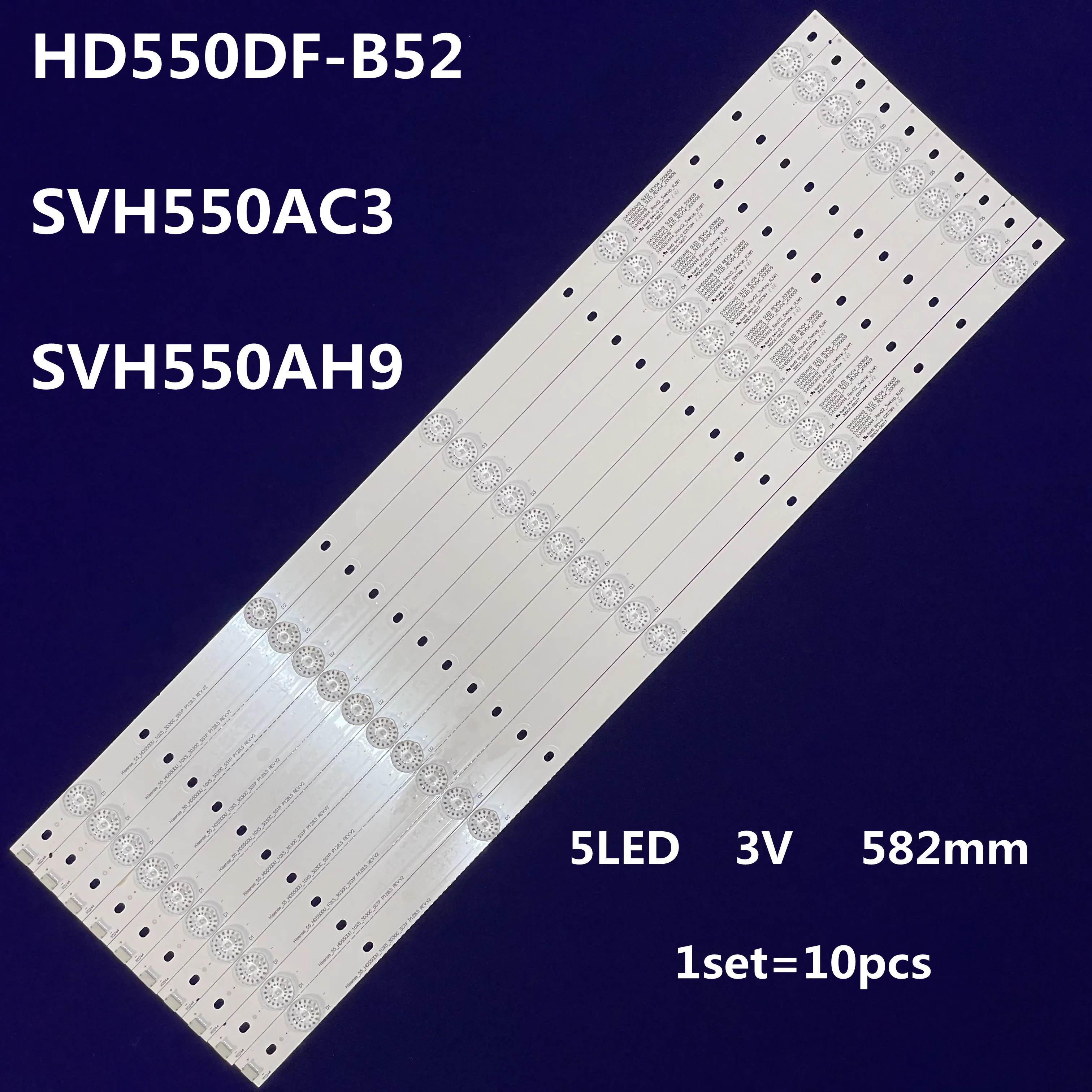 

10pcs/set LED backlight strip for HISENSE HD550DF-B52 SVH550AC3 SVH550AH9 55H5C 55h6b Sharp LC-55LB4 INSIGNIA NS-55D510NA17