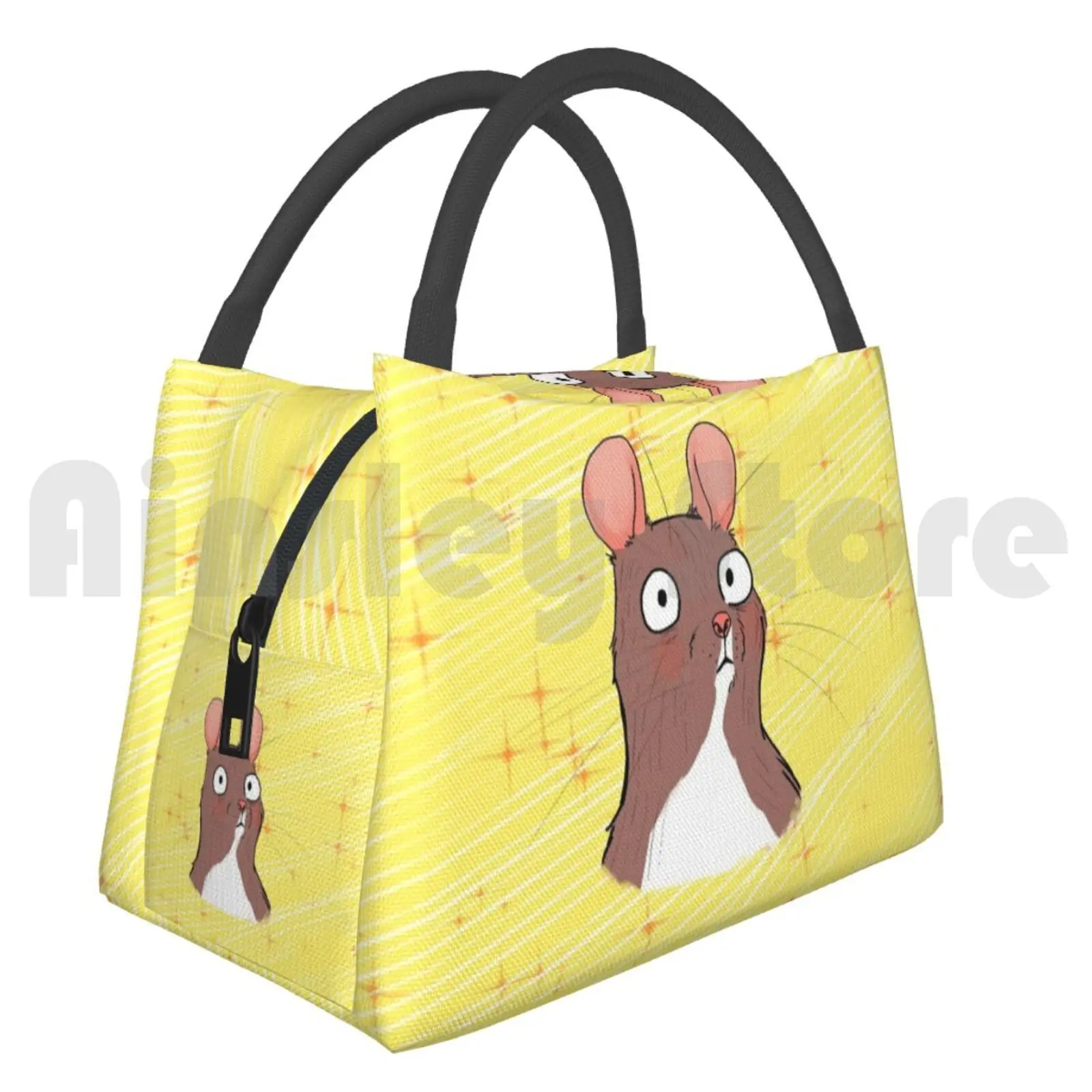 

Портативная изоляционная сумка Ahoy Rat Rat Cartoon Pet Rat Fancy Rat Brown Yellow Surprised
