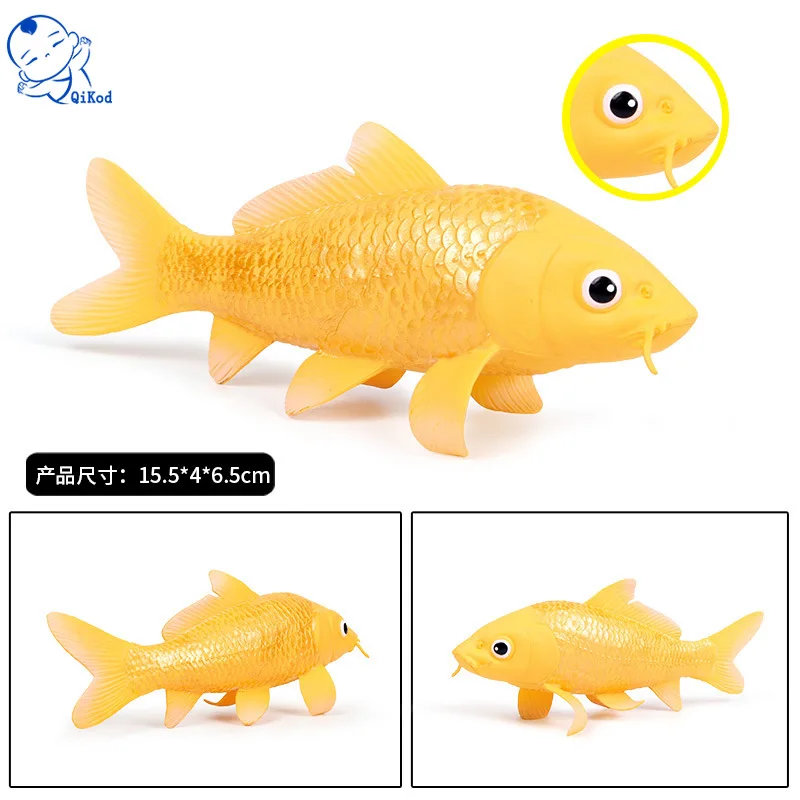 Children\'s Solid Simulation Koi Flower Ridge Fish Freshwater Fish Ornamental Fish Marine Life Animal Model Toy Ornaments Figures