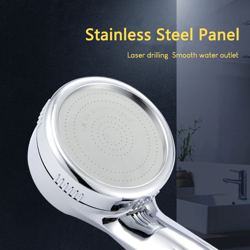 VEHHE Runde Chrom-überzogene Hand Dusche Kopf Hochdruck Bad Wasser-saving Dusche Set