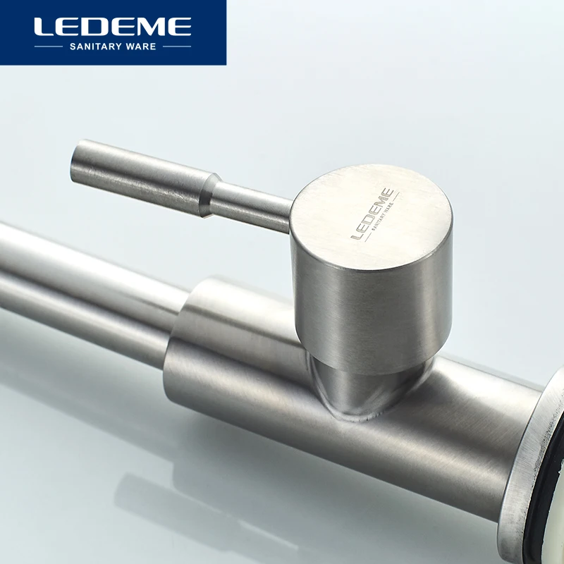 LEDEME Kitchen Faucet 360 Rotate Mixer Faucet for Kitchen Design Single Cold Deck Mounted Crane Sinks Faucets L74195