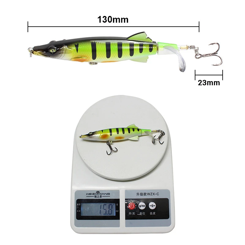 Whopper Plopper Señuelo Superficie Wobbler Cola Giratoria Pesca - imagen 3