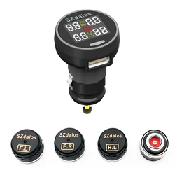 Newest szdalos TP200 Wireless tpms Tire Pressure Monitor System tmps with cigarette charger External Sensor