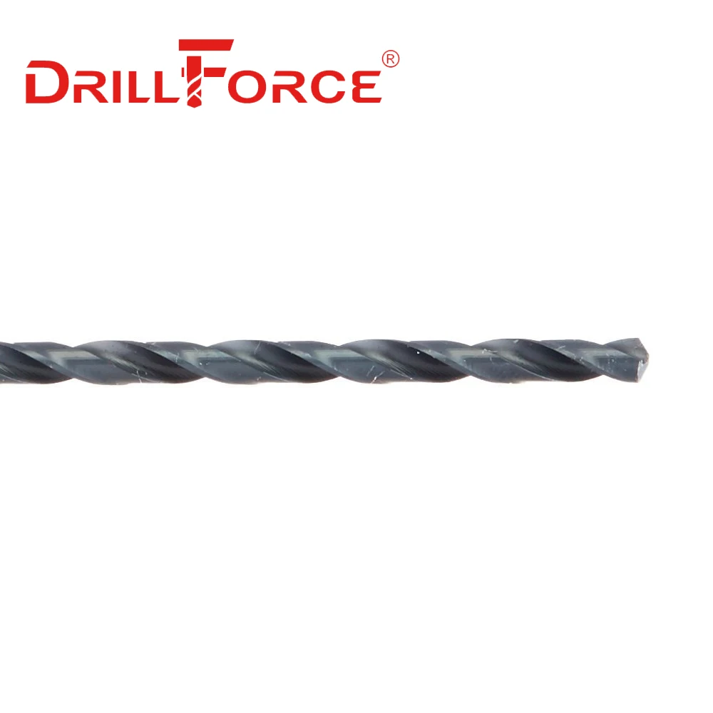 Drillforce 도구 1.0mm-16mm HSS M2 검은 산화물 긴 트위스트 드릴 비트 금속 가공 합금강 및 주철