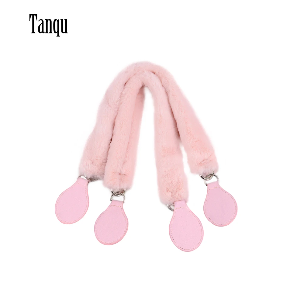 

New One Pair Faux Fur Furry Belt Strap Long Short Handles with Drops for OBag O Bag Winter Autumn Women Totes Shoulder Handbags