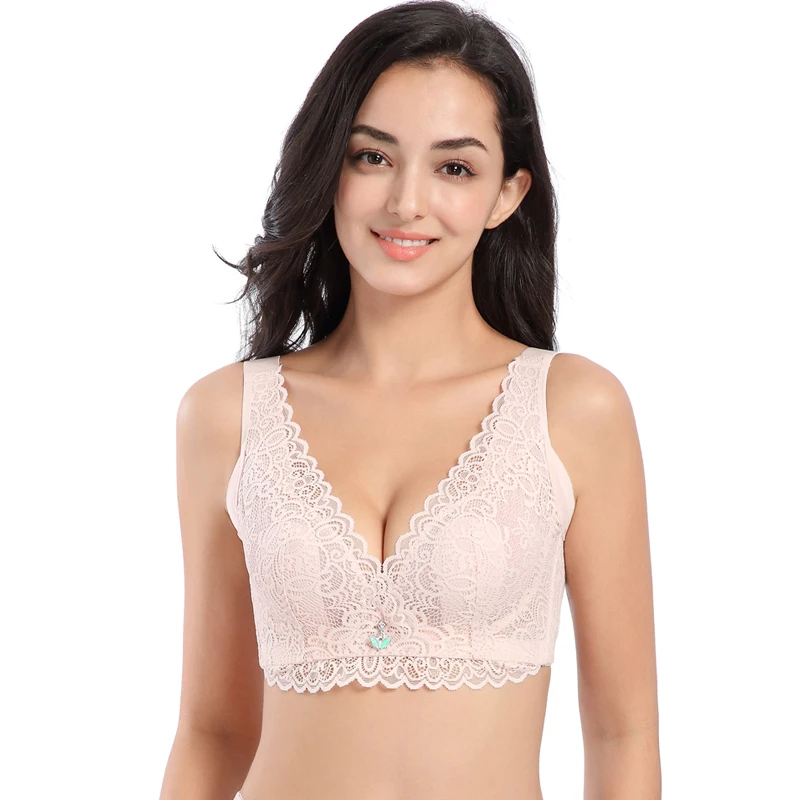 

Lace push high bra adjustment sexy bra underwear 34-52CDE bra female XL