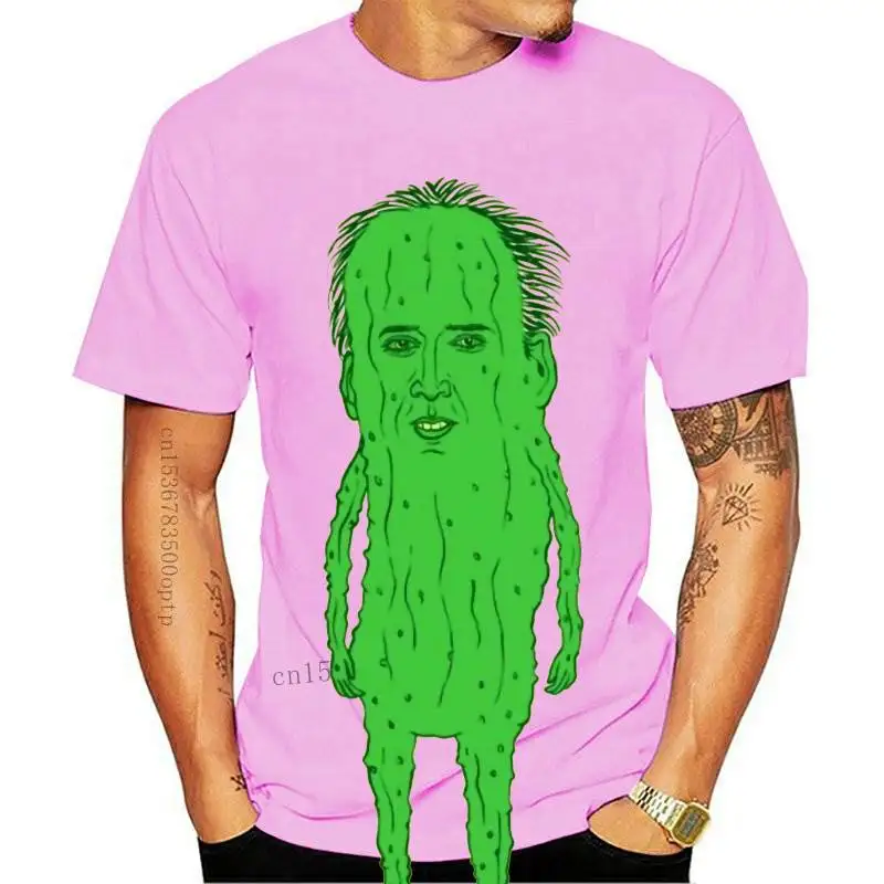 Picolas Cage T - Shirt Nicolas Cage T Shirt Nicolas Cage Funny Weird Creepy Raising Arizona Green Pickles Valley