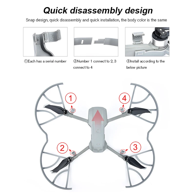 Mavic Air 2 Propeller Schutz Schnell installieren Requisiten Protector Schutz ABS Grau für DJI Mavic Air 2 Expansion Zubehör
