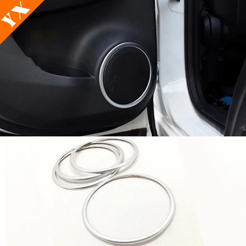 

ABS матовая крышка для Hyundai Kona Encino 2017-2020, автомобильные аксессуары, крышка для аудио и звука двери, кольцо, круглая внутренняя рамка, обшивка