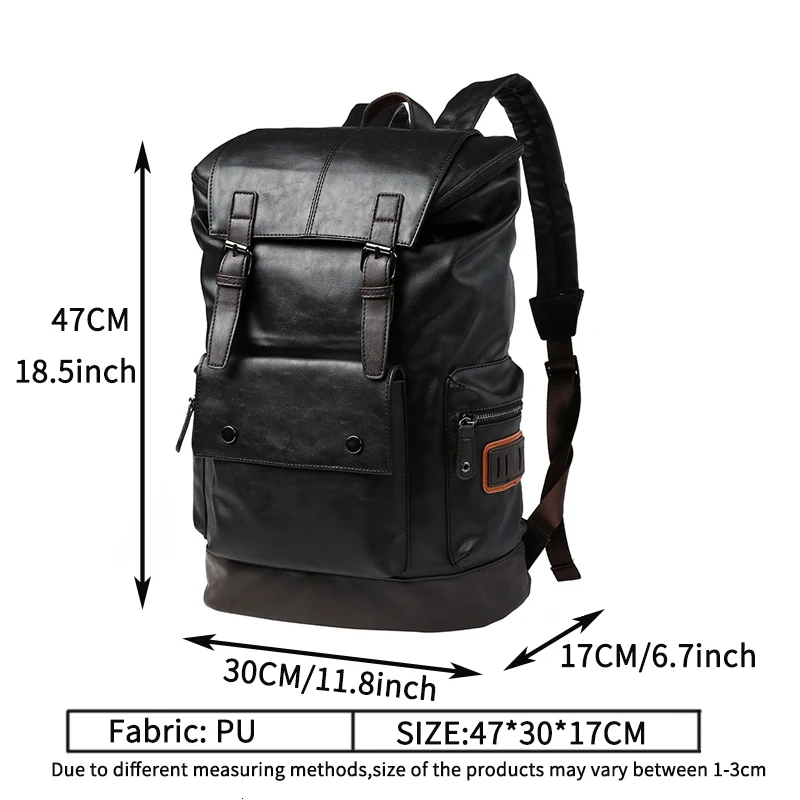 Imagem -03 - Mochilas Masculinas de Alta Capacidade Couro pu Mochila Antifurto de Viagem Mochila Masculina para Laptop Mochila de Negócios Moda