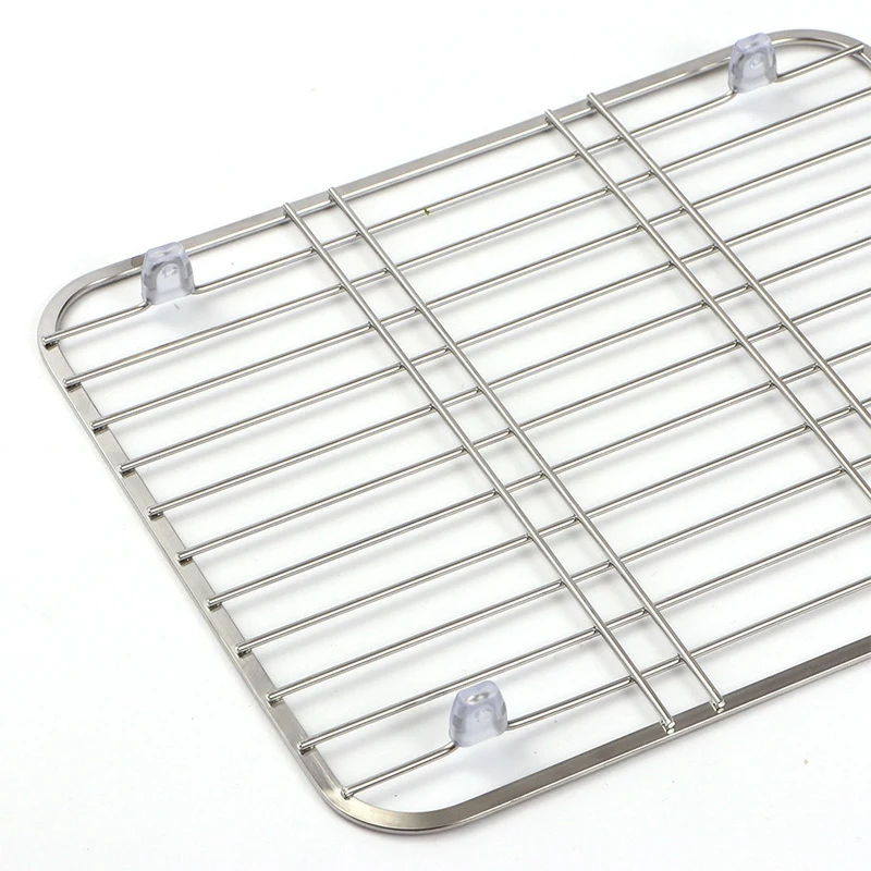 Hot Stainless Steel Sink Drainer Rack Multifunctional Kitchen Fruit Vegetable Dish Drying Rack Kitchen Sink Protector Grid