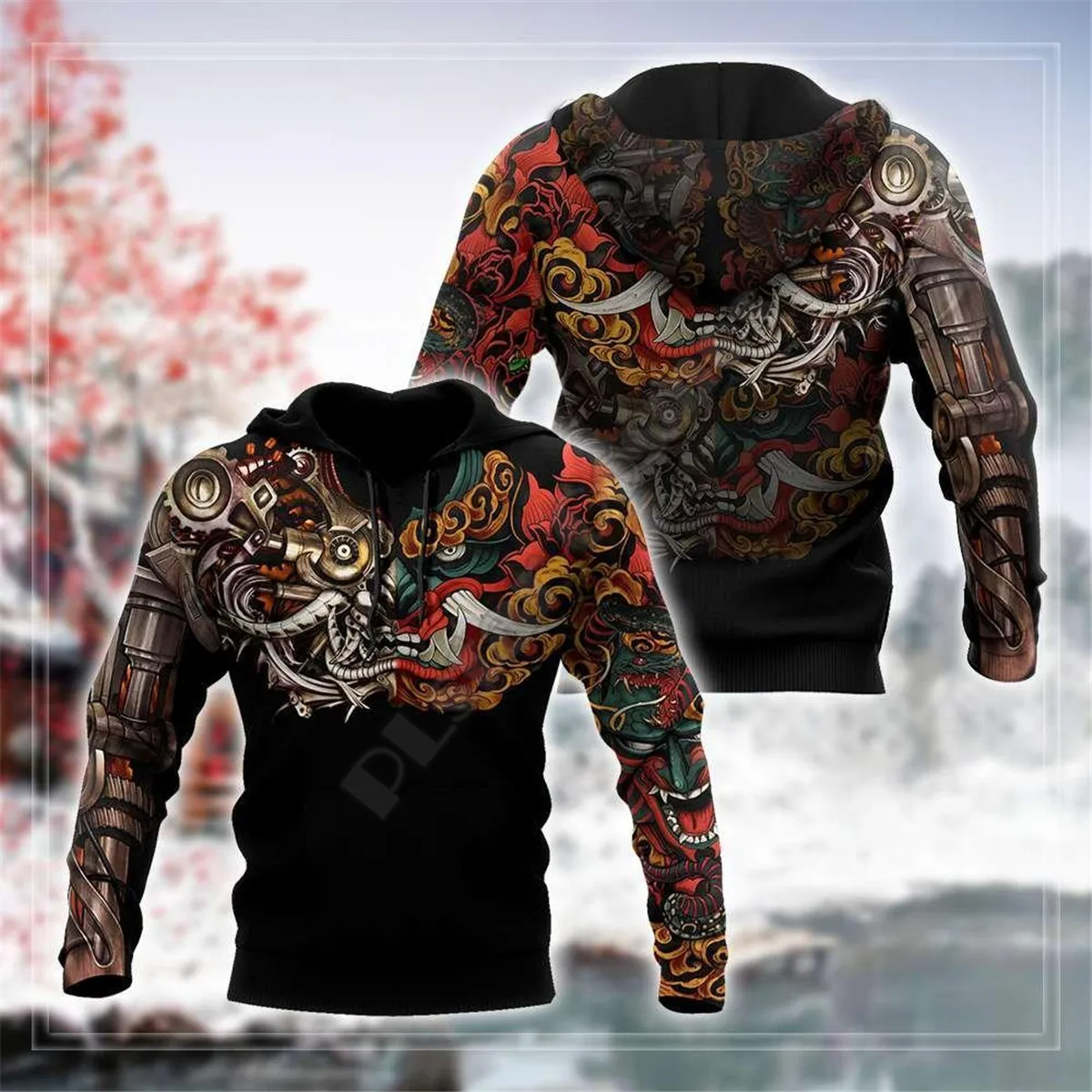 

Japan Mask Tattoo 3D All Over Printed Hoodies zipper hoodie women For men Halloween Pullover streetwear 04