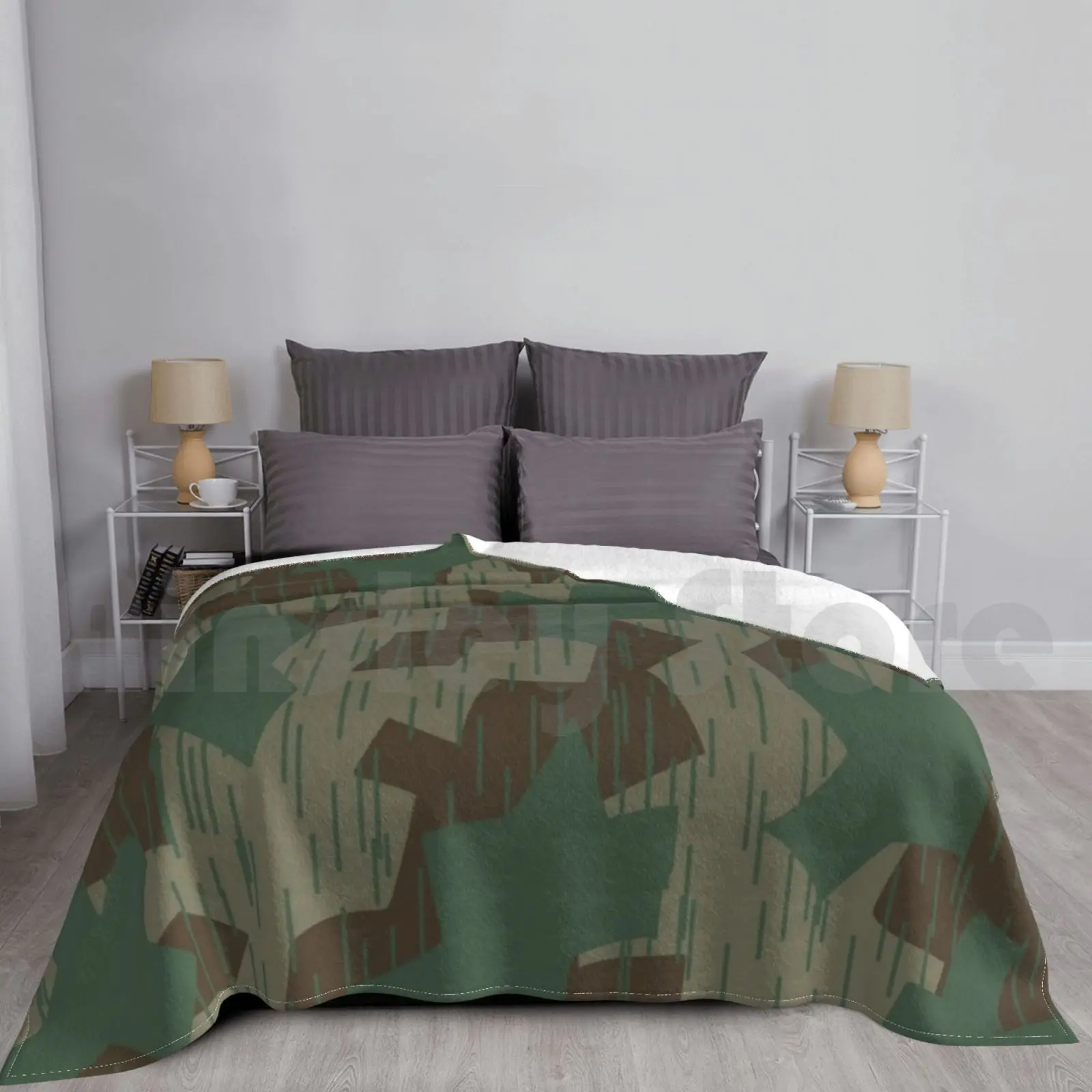 World War 2 German Camouflage. Splittermuster. Blanket Fashion Custom Splittermuster Flecktarn Ww2 Camo