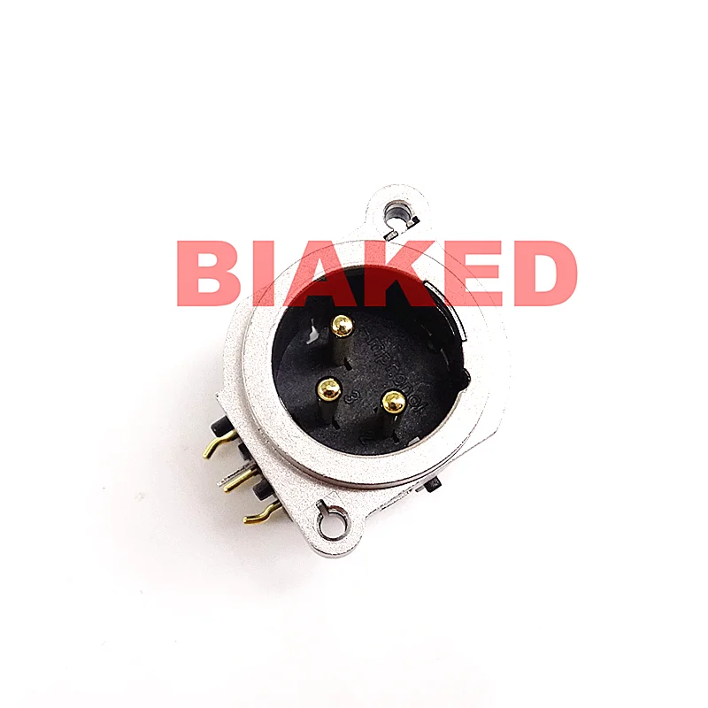 XLR AC3MBH2-AU-B PLASTIC PANEL MOUNT PCB 3 PIN GR 3 Position Audio Circular Connector Receptacle, Male Pins Solder Flange