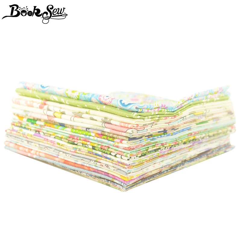 Booksew 32x3 2 cm/sztuk 100% bawełna tkanina w kwiaty Fat Quarters tkaniny, tkanina patchworkowa dla DIY szycia, rękodzieła, Scrapbooking