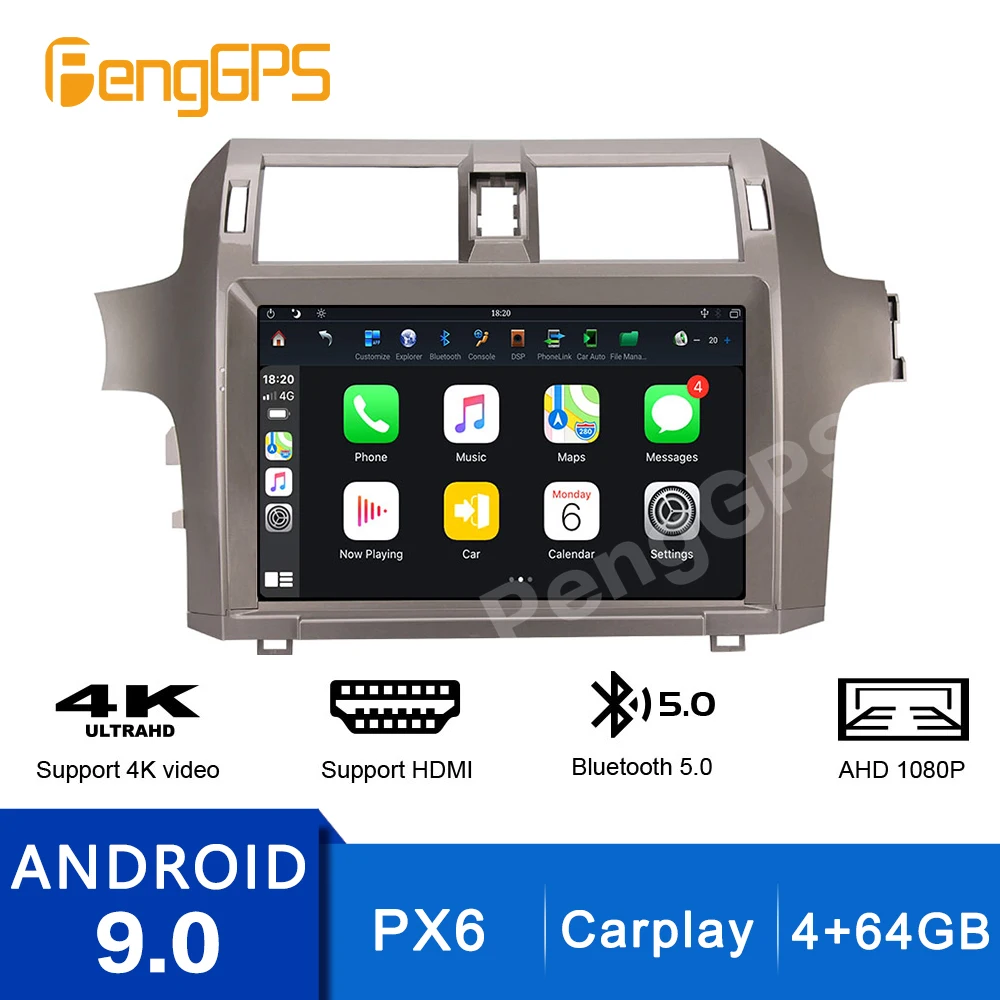 For Lexus GX400 GX460 2010-2019 Multimedia Car Stream Media Night Vision Camera Parking Mode Recorde Android 9.0 PX6 Carplay USB