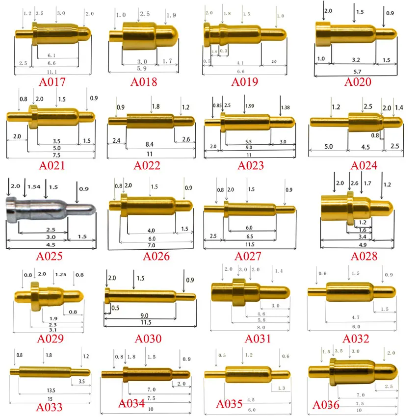 1PCS High Current Spring Loaded Pogo Pin Male Female Connector Power Heavy Current Battery Connector POGOPIN Header Charge 17-36