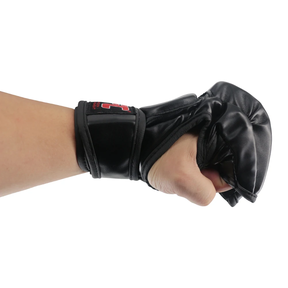 MMA Black ferocious fighting half-finger gloves Tiger muay thai boxing pads boxing gloves men mma fight sanda glove box MMA