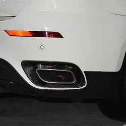 X6 E71 Real Carbon Fiber Rear Exhaust Muffler Decoration Sticker trim for BMW 2008-2013 Car Accessories
