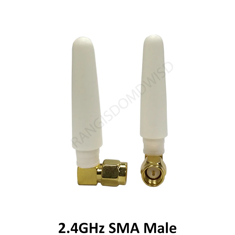 2.4GHz antenna 2pcs wifi SMA Male female Connector 2~3dbi 2.4 IOT antena wi fi Small Size antenne white antenas antennas router