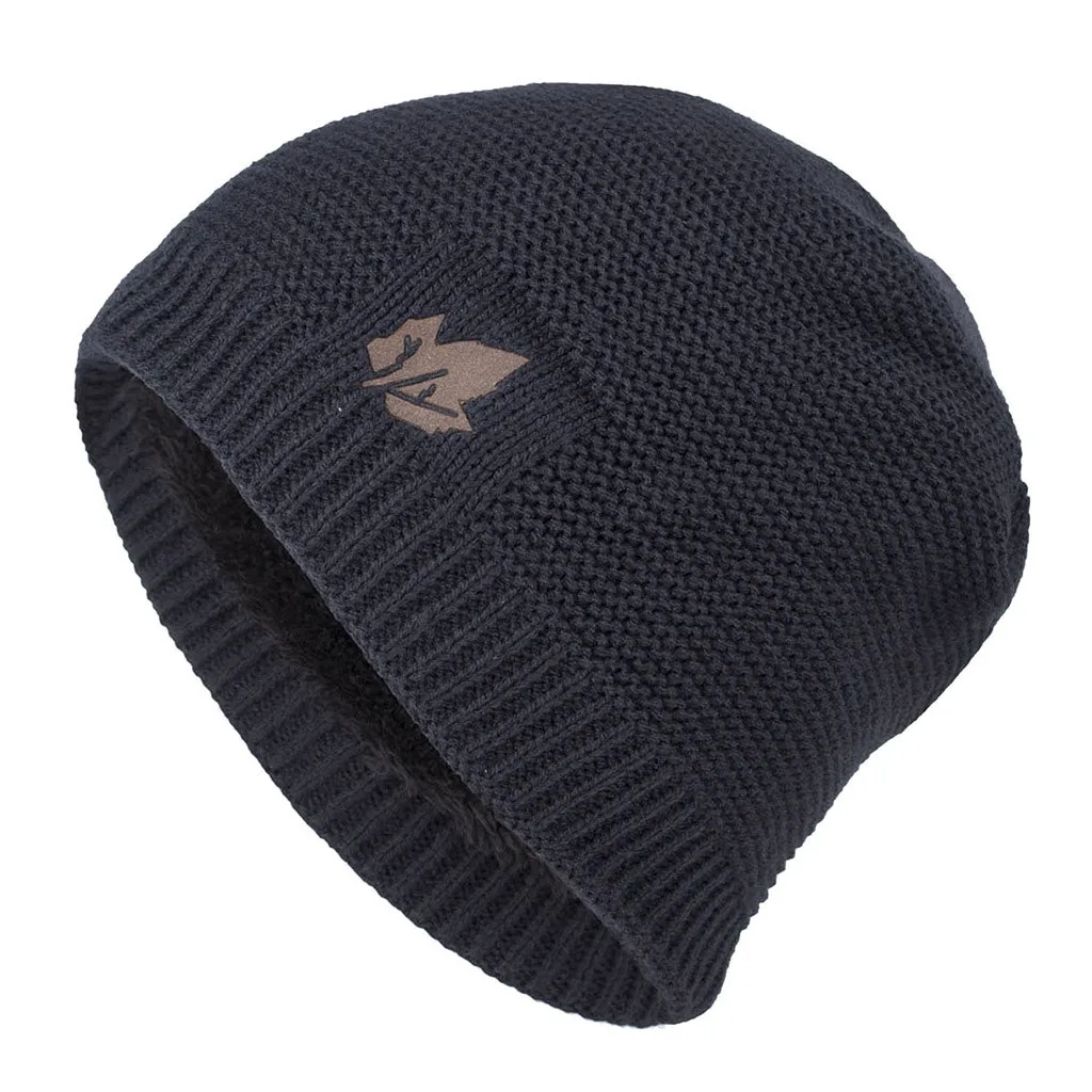 New Unisex Fleece Lined Beanie Hat Knit Wool Warm Winter Hat Thick Soft Stretch Hat For Men And Women Fashion Hats & Caps