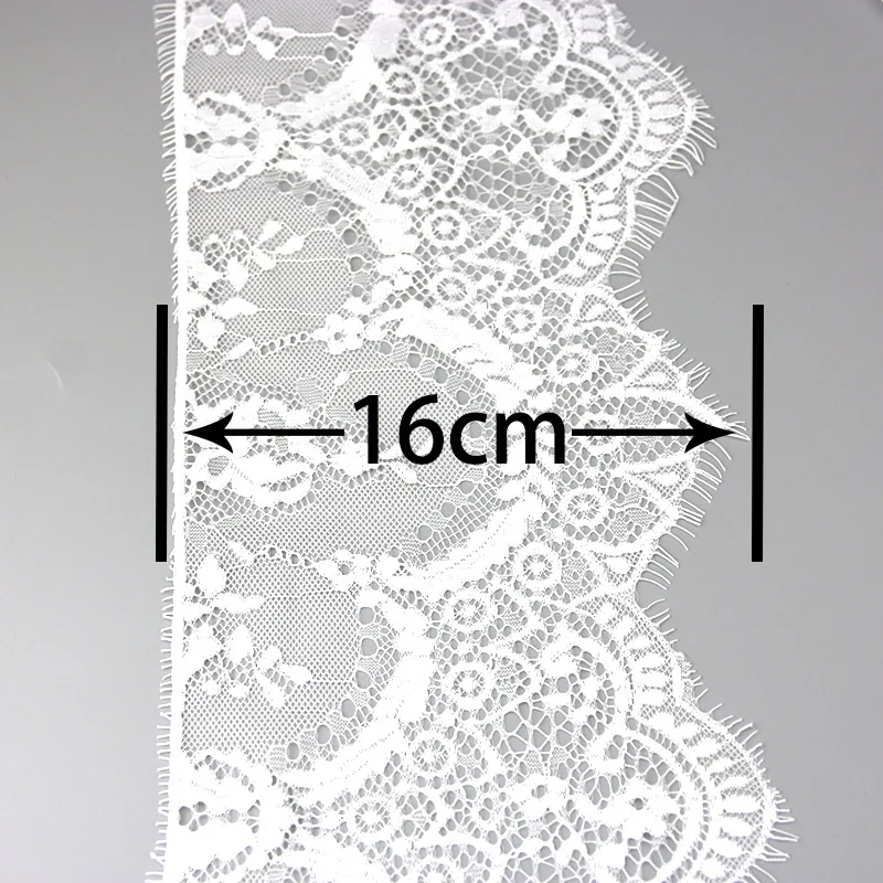 (3 meters/lot) width 160mm Floral Embroidered Eyelash Lace Ribbon Clothing Accessories lace material Handmade