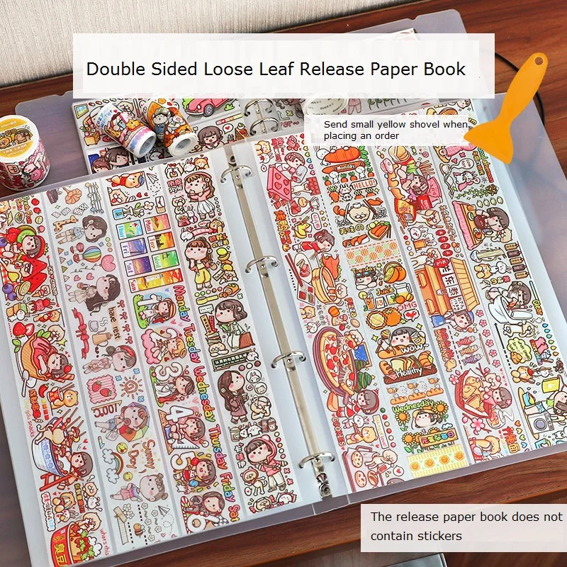 Release paper book double-sided loose leaf notebook stickers washi tapes collection storage book