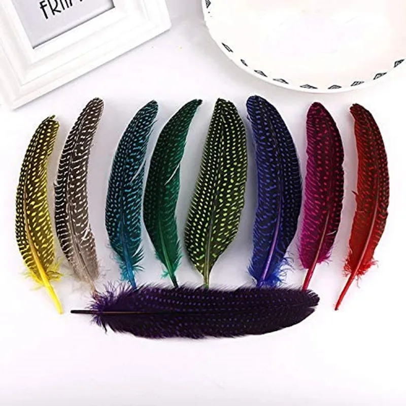 Wholesale 20/50Pcs Natural Pheasant Feathers Guinea Fowl Wings 15-20Cm Plume Decoration Craft Jewelry Making Accessories Party