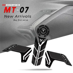 Decoração 3d tampa do tanque de combustível da motocicleta adesivo decalque do tanque de combustível da tração almofada lateral gás combustível no joelho decalque para yamaha MT-07 mt07 18-20