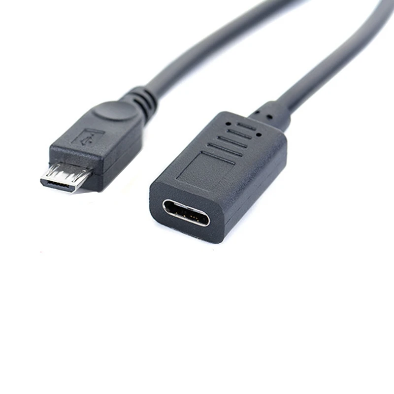 USB 3.1 typu C żeńska do micro USB 2.0 micro męski synchronizacja danych kabel zasilający przewód 0.25m 25cm