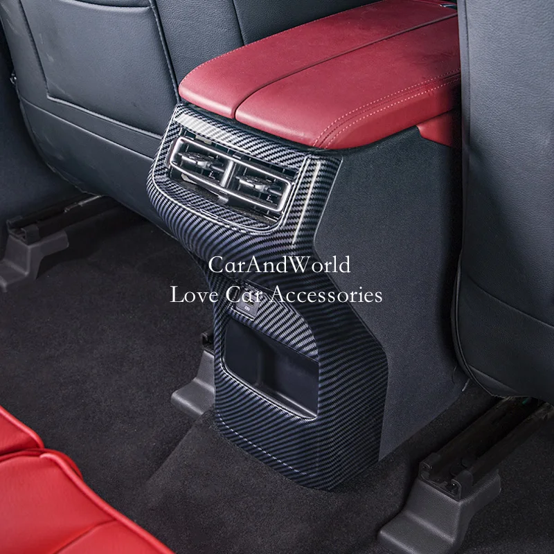 

For Changan CS75plus CS75 Plus 2020-2024 Carbon Fiber Rear Row Air Condition Outlet Protector Vent Cover Trims Car Accessories