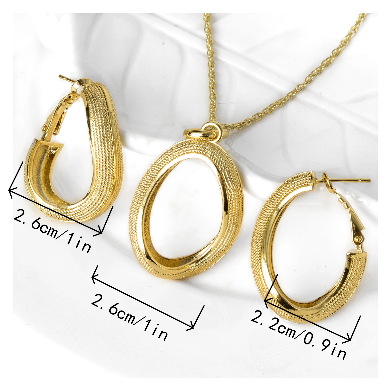 Diana Baby Jewelry Set Copper Gold Plated Earrings Pendent Necklace For Women Hot Selling Wedding Party Gift Classic Trendy